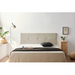 Gepolstertes Kopfteil NAPOLI Aqualine 145x50x5 cm - Getoastetes Beige - Moonia
