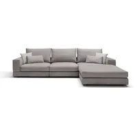 moebeloutlet.de Ecksofa Stoff Bern, Modulares Sofa verschieden aufstellbar grau