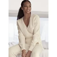 LASCANA Wickelstrickjacke LASCANA, Damen, Gr. 32/34, beige (creme), Strick,