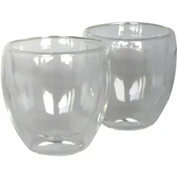 Zellerfeld Trendmax 2er Set Teegläser Thermoglas Kaffeegläser Doppelwand 250ml