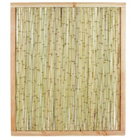 Bambuswand KOH Samui 2" 140 x 120cm mit Bambusrohren Durchmesser 1,8 bis 2cm im Naturrahmen - Bambus Sichtschutzwand Bambuszaun 1,4m x 1,2m