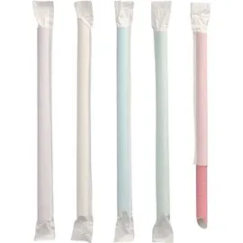 Papstar Bubble Tea Papierstrohhalme Ø 12 mm 20 cm farbig sortiert 1200 St.