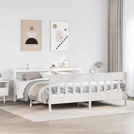 vidaXL Massivholzbett 180 x 200 cm Weiß