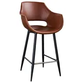 KAWOLA Barhocker ZAJA Barstuhl Sitzhöhe 76 cm Kunstleder cognac