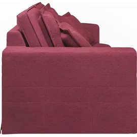 Home Affaire 3-Sitzer HOME AFFAIRE "ALISSAS BIS mit vielen Kissen, Biesen an den Kissen", rot, B:196cm H:95cm T:108cm, 92% Polyester, 8% Nylon, Sofas, Hussen-Optik, kleine Taschen an der Seite zum Verstauen