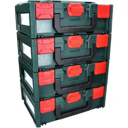 Metabo metaBOX 145 Set 4x System Werkzeug Koffer Stapelbar 396 x 296 x 145 mm - ohne Einlage