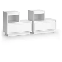 Vicco Nachttisch, Weiß, 59.4 x 53.2 cm 2er Set