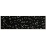 vidaXL Küchenteppich Waschbar Morning Schwarz 45x150 cm Samt