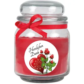 HS Candle Dankes-Duftkerze 300 g rot