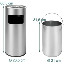 Relaxdays Standaschenbecher mit Inneneimer 30 l