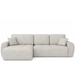 kaiser möbel Ecksofa mit Schlaffunktion und Bettkasten Ivo L aus Chenille-Stoff Artico, Ecksofa mit Schlaffunktion, integrierter Stauraum,mit Schlaffunktion,pflegeleichter Chenille-Stoff beige