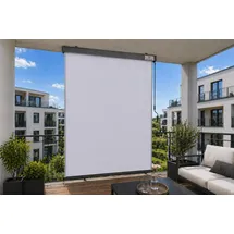 Strattore Windschutz Ausziehbare Senkrechtmarkise 140 x 250 cm Hellgrau Polyester