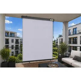 Strattore Windschutz Ausziehbare Senkrechtmarkise 140 x 250 cm Hellgrau Polyester