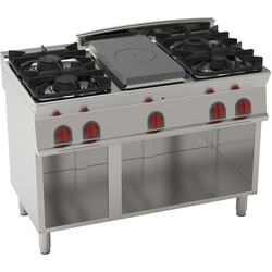 Gasgrillplatte 5 brenner auf offenem unterstützungsgestell - 1200x700x900 mm - 24 Kw - 48220317 Eurast