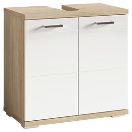 byLIVING Waschbeckenunterschrank Nebraska 60 x 59 x 31,5 cm Braun/Weiß