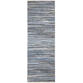 Homescapes FLICKENTEPPICH-LÄUFER aus Recycling-Denim 66/200 cm,