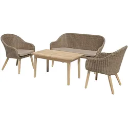 4-tlg. Lounge-Gruppe Sitzgruppe Bank Sofa
