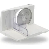 sommertal Allesschneider AS170 150W Edelstahlmesser mit Wellenschliff,klappbar platzsparend, elektrische Schneidemaschine Brotschneidemaschine, Profi Aufschnittmaschine weiß 0-15mm