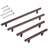 Stahlia Möbelgriffe Edelstahl 160mm Ø12mm Schrankgriffe dunkelbraun Küchengriffe Schubladengriffe Handgriff Relinggriff Stangengriff Griffe für Badmöbel