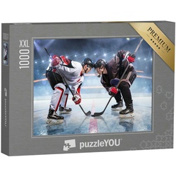 puzzleYOU Puzzle Eishockeyspieler, voll konzentriert, 1000 Puzzleteile, puzzleYOU-Kollektionen Sport, Menschen, Eishockey