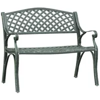 Furnicato Gartenbank 102 cm Aluminiumguss Grün