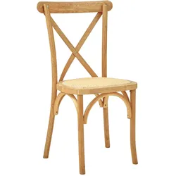 BIG Möbel GmbH Nina | Crossback Holzstuhl | Rattansitz | stapelbar