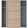 Forte Schwebetürenschrank Dederik 170 x 191 x 61,2 cm Braun