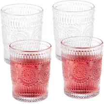 Relaxdays Vintage Trinkgläser 4er Set 0,3 l