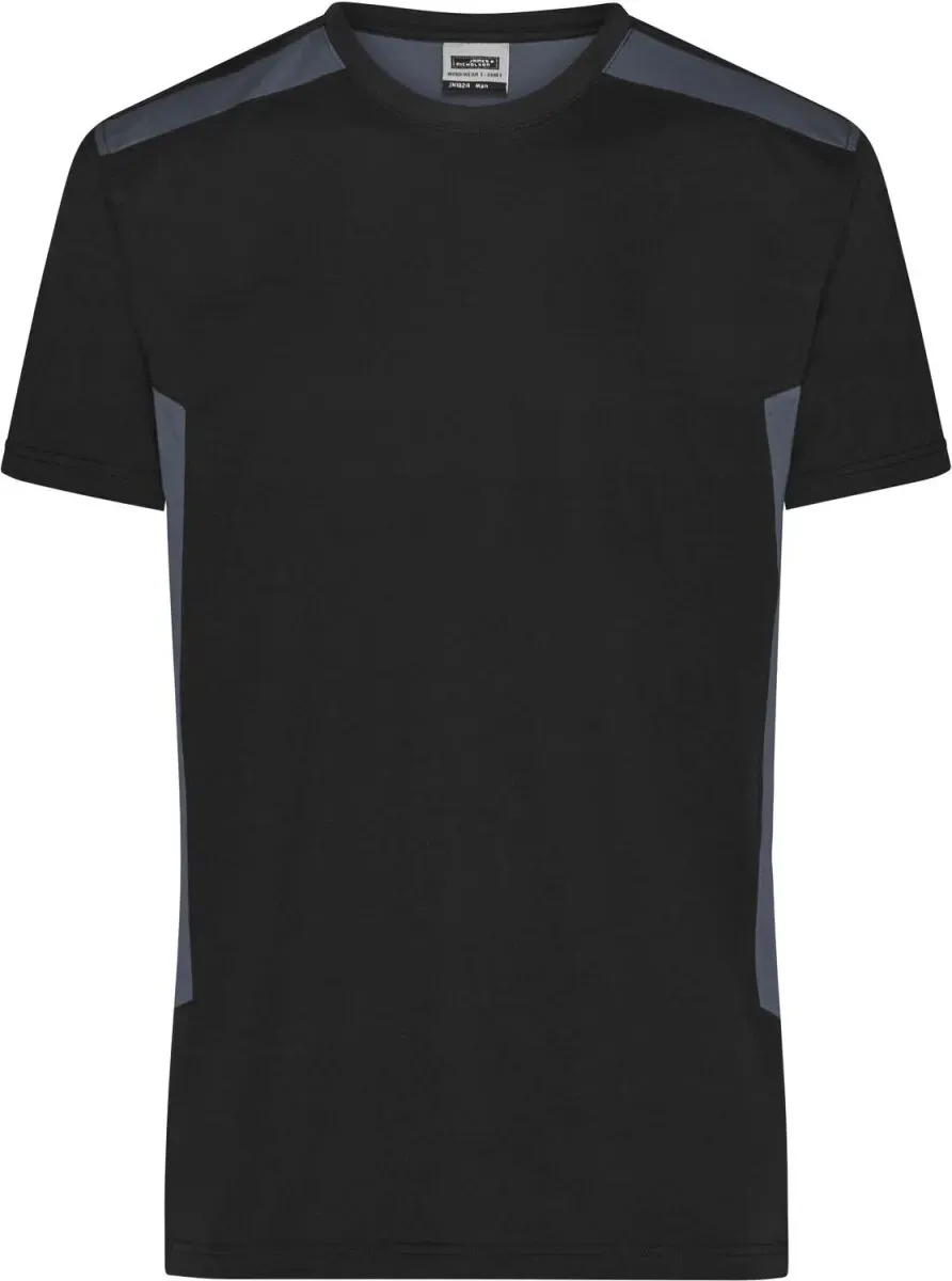 James & Nicholson Herren Workwear T-Shirt Strong JN1824 black/carbon S