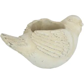 I.GE.A. Zement-Pflanztopf Vogel 22 x 11 cm Beige