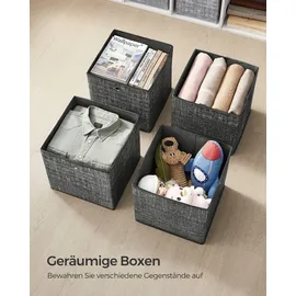 Songmics Aufbewahrungsbox 33 x 33 x 33 cm 6-tlg. schwarz meliert