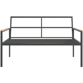 vidaXL 4-tlg. Garten-Lounge-Set mit Kissen Anthrazit Stahl