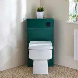 Eck-Spülkastenverkleidung mit Exton-WC | Farbe der WC-Einheit & des Spülknopfs wählbar - Cluo