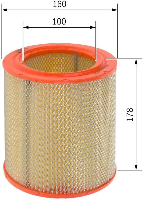 BOSCH Luftfilter 1457432138 Filtereinsatz 178mm für TALBOT LANCIA Fiat Ford Iveco Peugeot Citroën RENAULT
