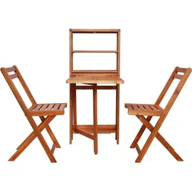 vidaXL Bistroset 3-tlg. braun klappbar