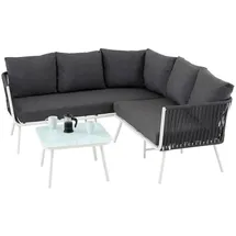Idimex Gartenmöbel-Set, Weiß, Grau, Metall, Mode, Loungemöbel, Loungemöbel-Sets