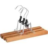 Famanu Hosenbügel Set aus Holz, 3 Stück, kompakt und platzsparend