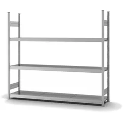 PROREGAL Weitspannregal Stecksystem T-Profil | HxBxT 200x225x40cm | 3 Ebenen | Stahlplatten-Fachboden | Fachlast 350kg | Verzinkt | Lagerregal