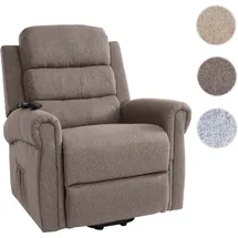 Mendler Fernsehsessel HWC-K63, Relaxsessel Sessel, Liegefunktion Aufstehhilfe Massage Heizfunktion, Stoff/Textil ~ dunkelgrau