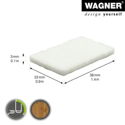 WAGNER Filz Pad 12tlg. - 22 x 36 x 3 mm, selbstklebend, weiß, für Filzgleiter, Schutzpads oder zum Basteln - 15173699