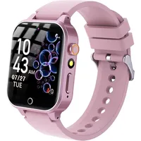 mit 26 Spiele, Kalorienzähler, Kinder Smartwatch mit Kamera, Musik, Taschenlampe, Wecker, Lernspielzeug, Anruf und Verbindung zum Mobiltelefon - Rosa