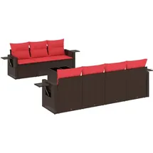 vidaXL 8-teiliges Gartensofa-Set mit Kissen, braun, Polyrattan - Braun