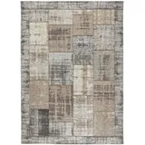 Novel Flachwebeteppich Patch, Grau, Beige, Textil, Patchwork, rechteckig, 155x230 cm, in verschiedenen Größen erhältlich, Teppiche & Böden, Teppiche, Moderne Teppiche