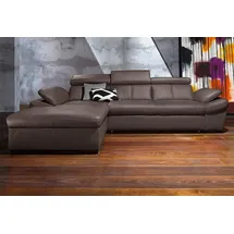 exxpo - sofa fashion Eckcouch Kunstleder 2-Sitzer Braun