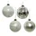 MARELIDA Christbaumkugel Weihnachtskugel Glas D: 10cm glänzend matt silber weiß 4er Set