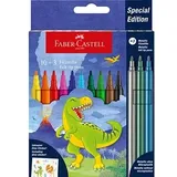 Faber-Castell AKTION: FABER-CASTELL Dino Filzstifte farbsortiert, 13 St. + GRATIS Dinosticker