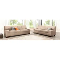 DOMO collection Polstergarnitur »Norma«, (Set, 2- tlg.), bestehend aus je einem 2- und 3-Sitzer beige Sitzmöbel-Sets, 86870107-0