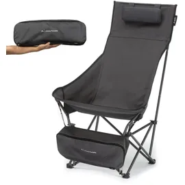 Qeedo Johnny Portable (Schnellaufbau) Bequeme Sitzhöhe, Hochlehner mit Kopfstütze, Campingstuhl faltbar, kleines Packmaß