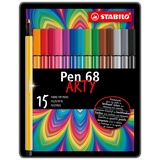 Stabilo Pen 68 sortiert, 15er-Set, Metalletui