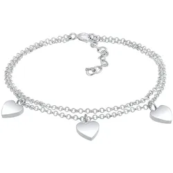 Elli Herz Symbol Love Trio Layer Erbskette 925 Silber 16 Damen 